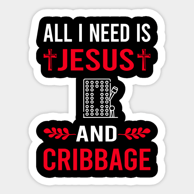 I Need Jesus And Cribbage Crib Sticker by Bourguignon Aror